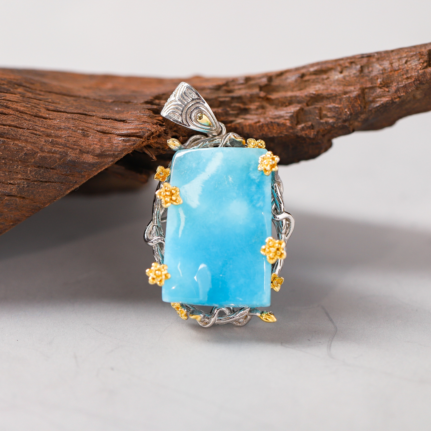 天然地质电池·双极能量场｜异极矿 银镶设计款吊坠