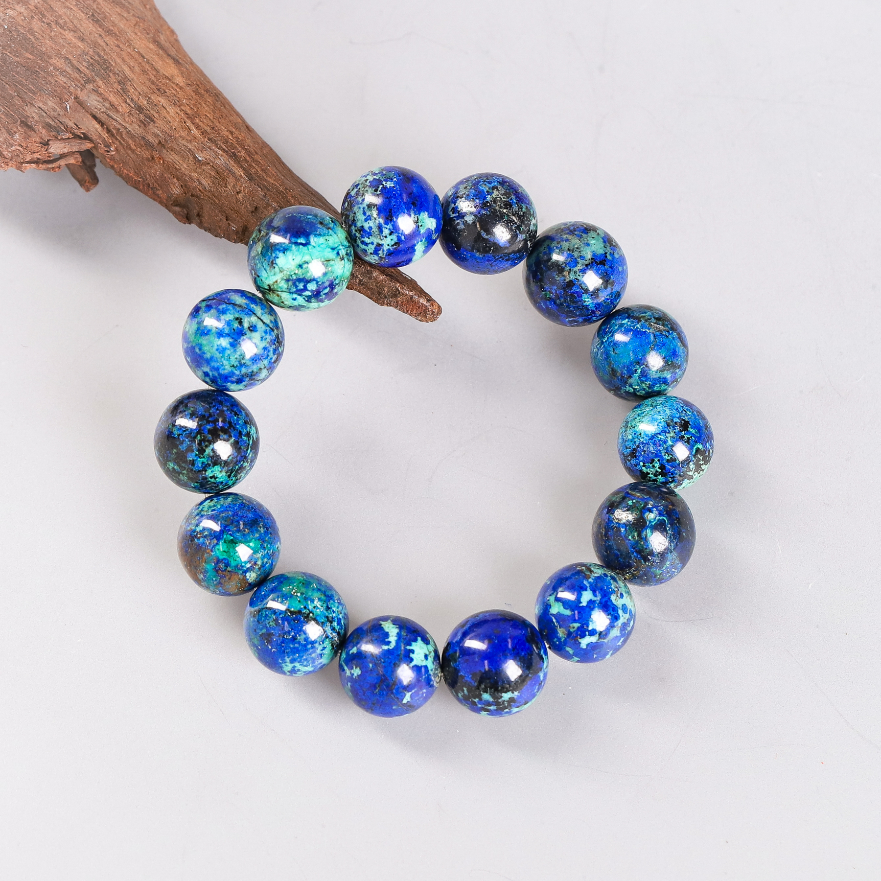 靛蓝圣殿·双螺旋疗愈｜蓝铜矿手链