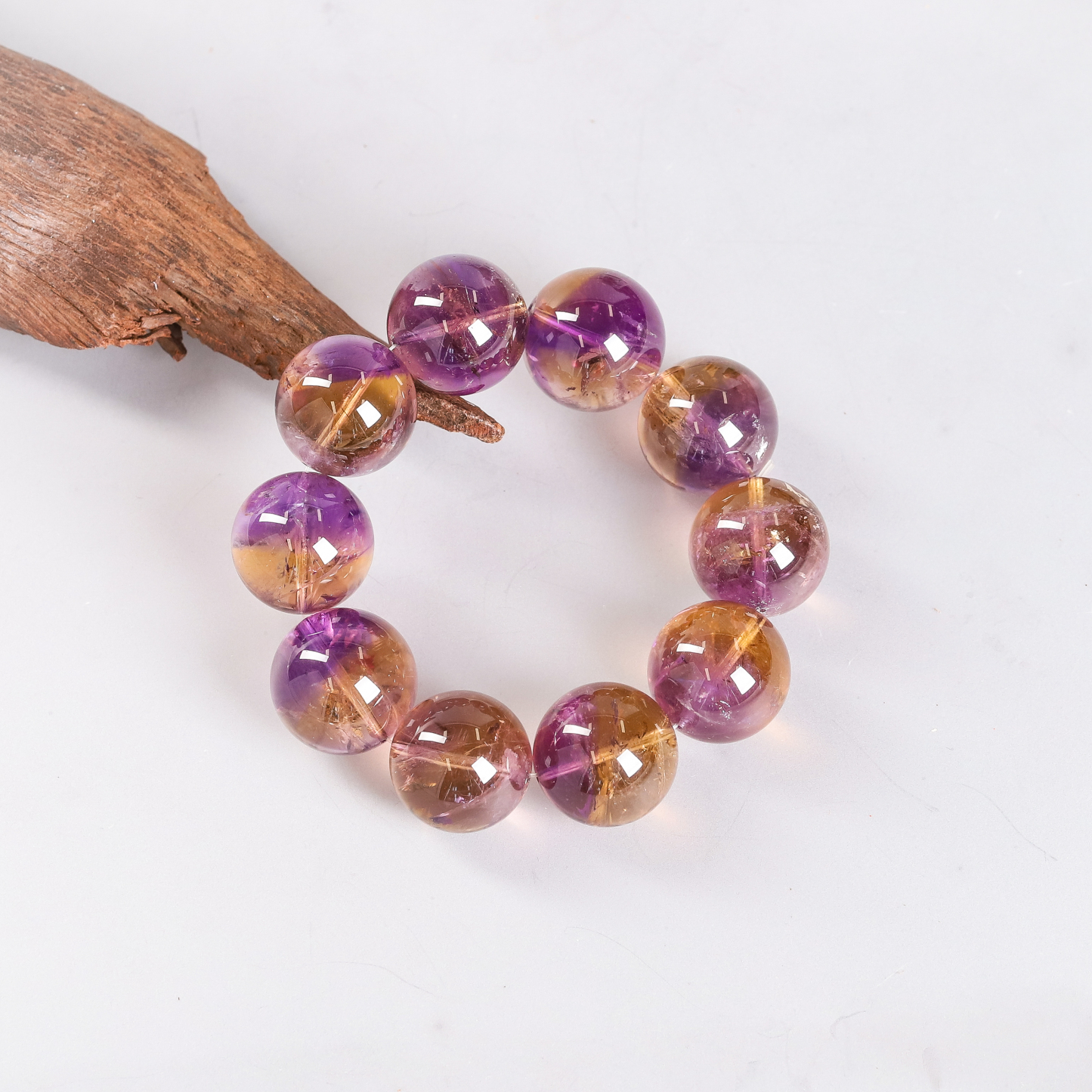 特大精品紫黄晶手串