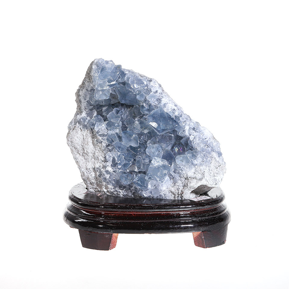 三昧真火 天青石｜极品晶簇 摆件