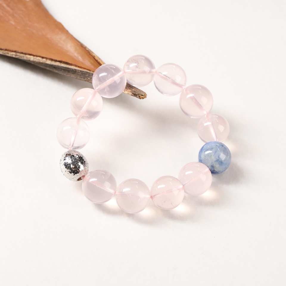 心轮圣殿｜ 六芒星光粉晶 手串