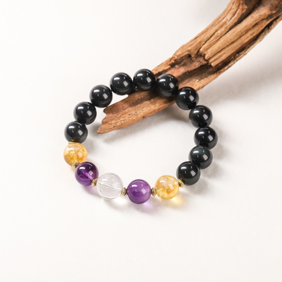 彩曜星河｜彩曜石 紫黄水晶手串