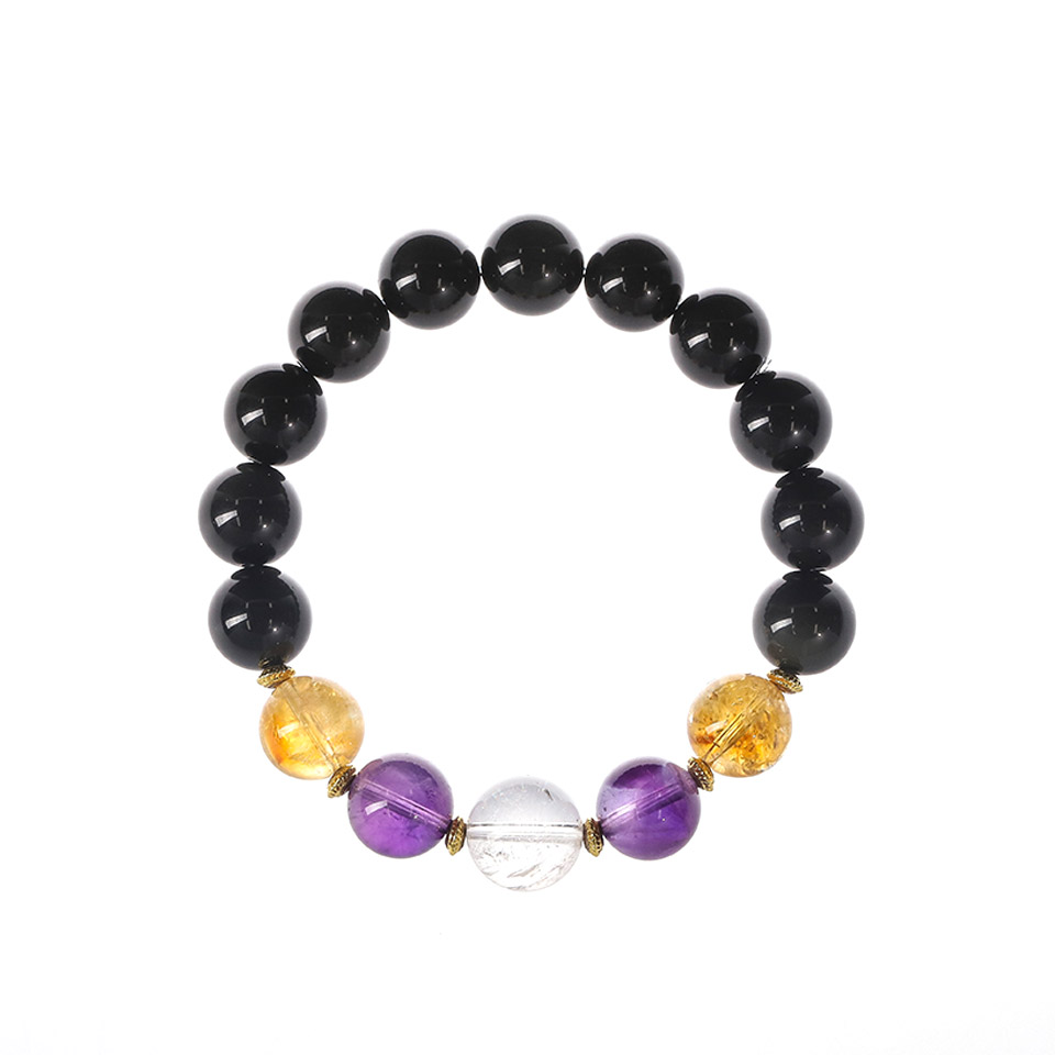 彩曜星河｜彩曜石 紫黄水晶手串