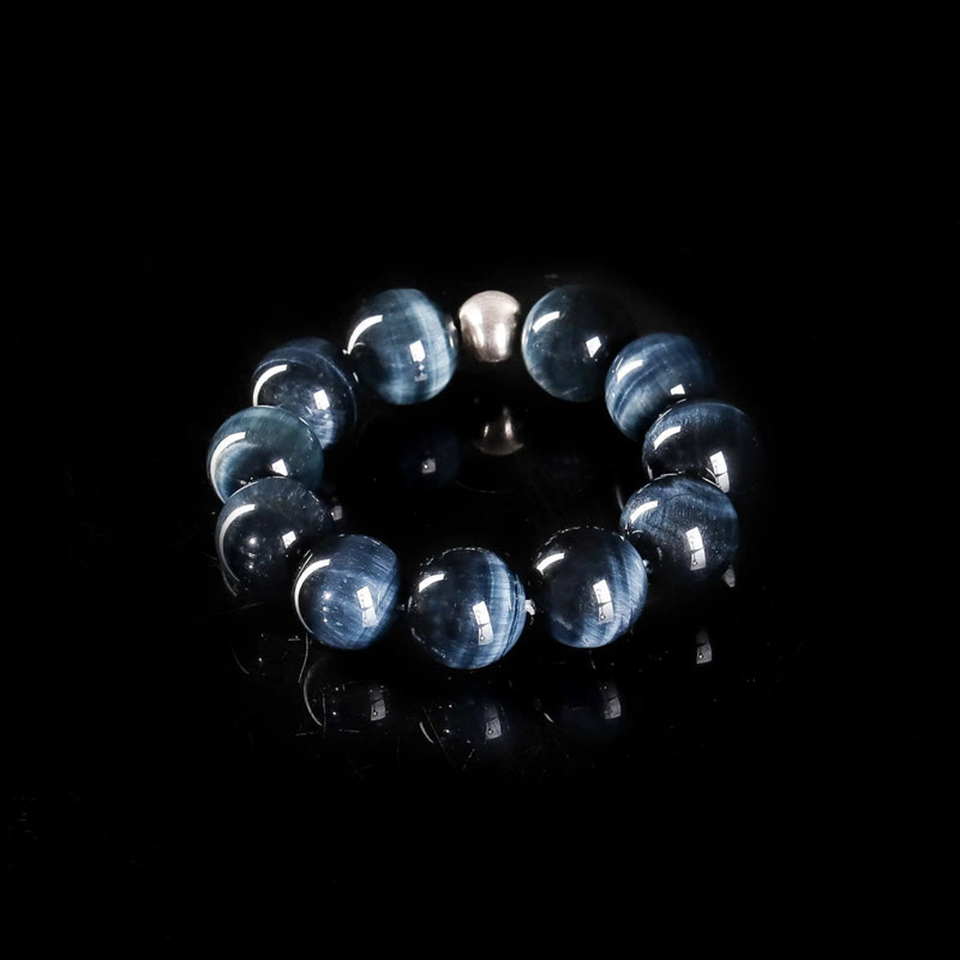 靛蓝闪电｜蓝色虎眼石 手串