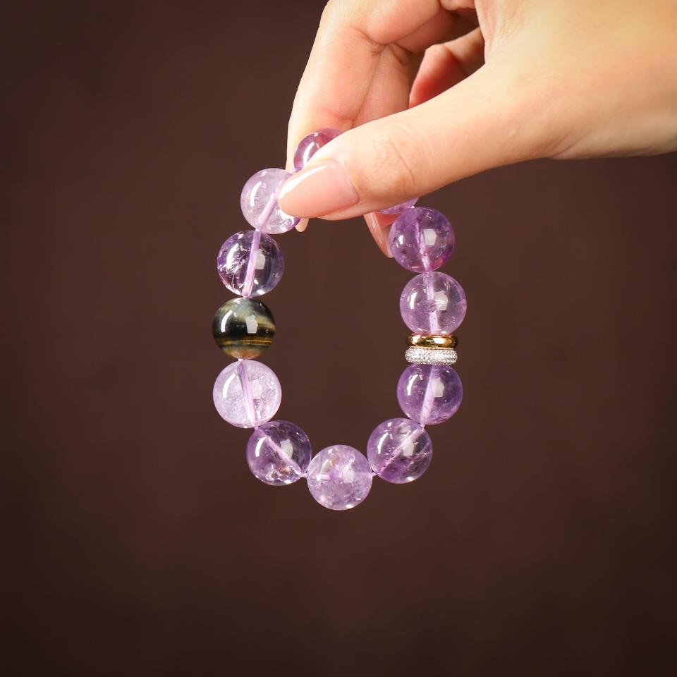 【爱】紫火荧光丨薰衣草紫水晶 手串