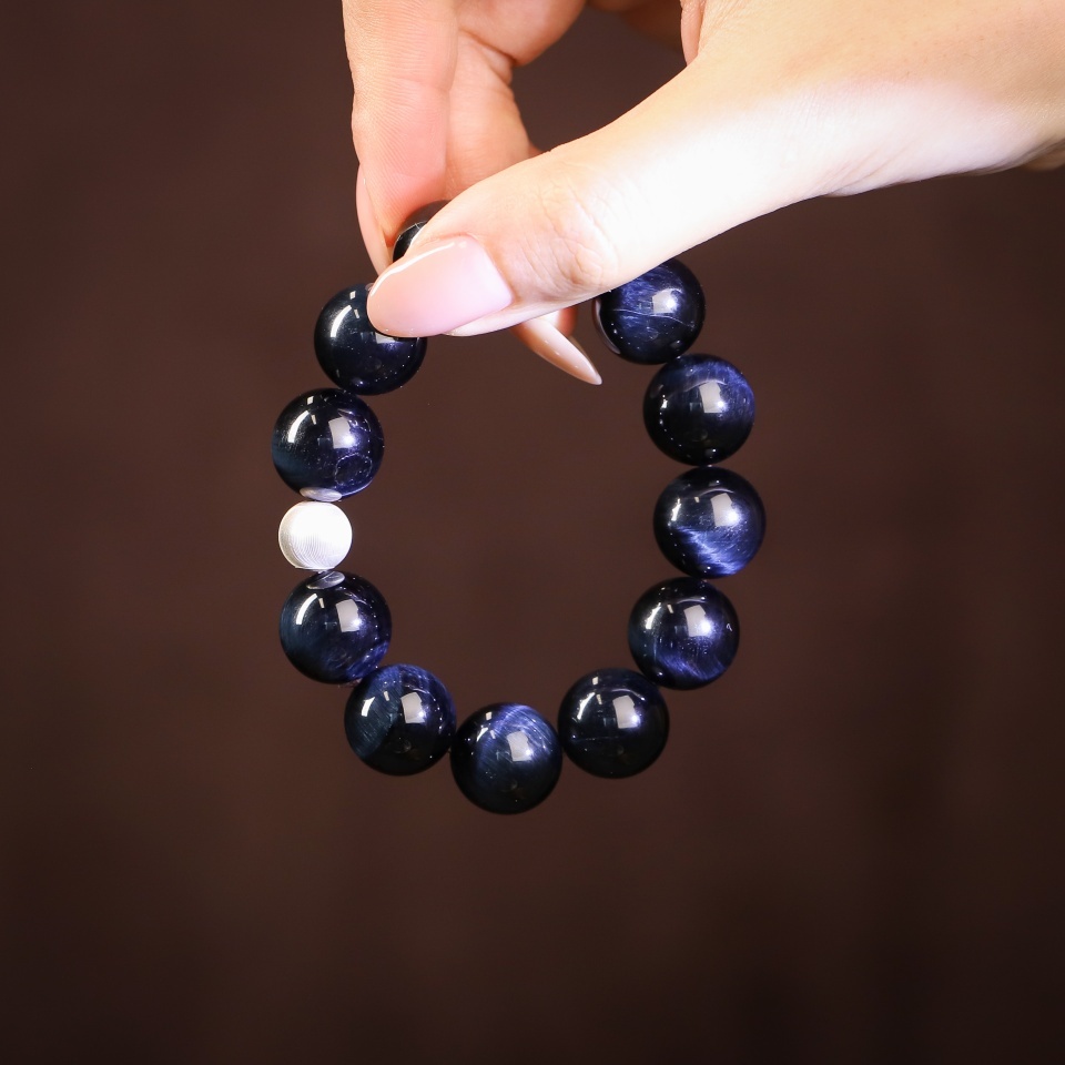 【礼】靛蓝闪电丨蓝色虎眼石 手串