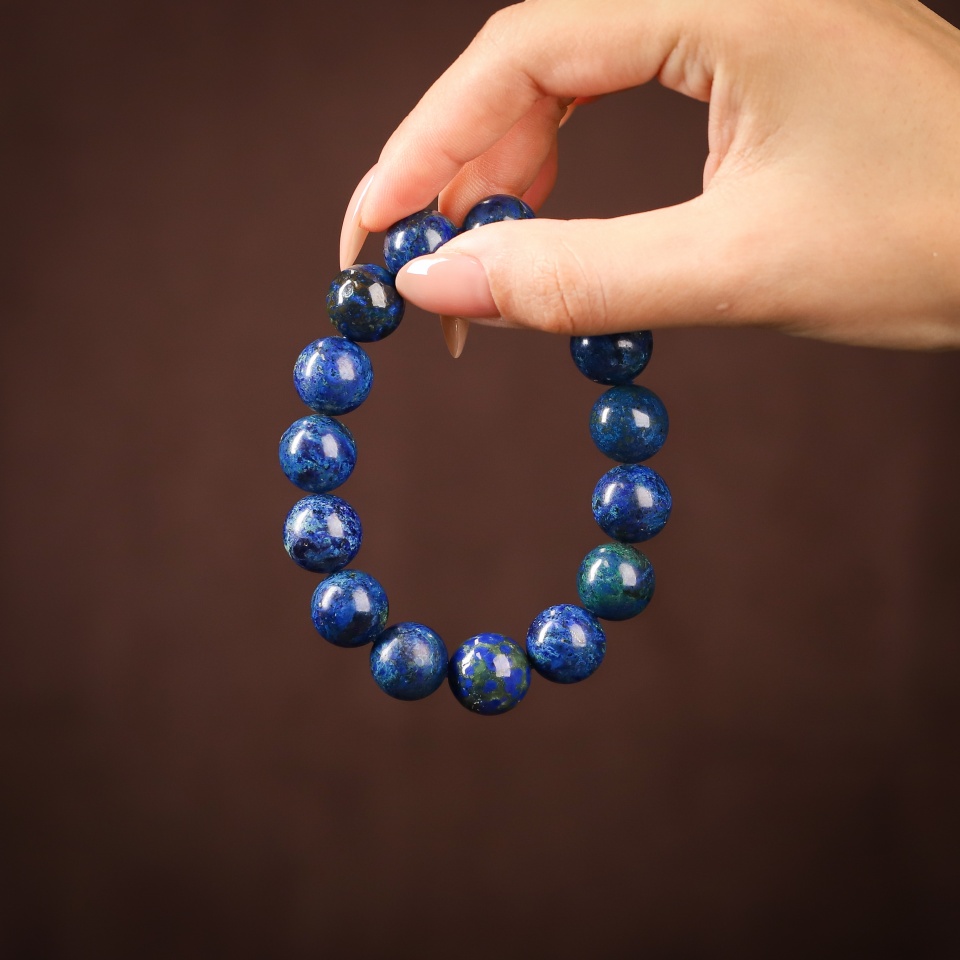 【愈】靛蓝链接丨蓝铜矿 手串