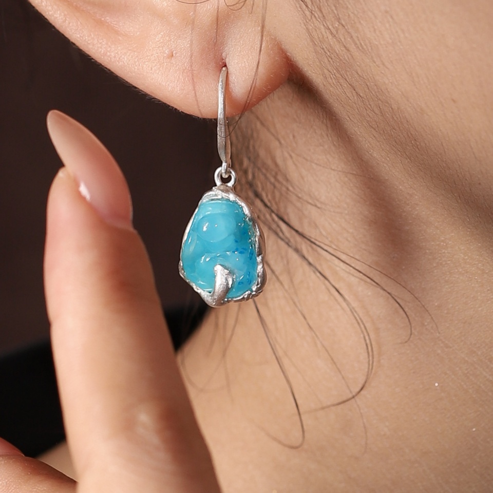 【愈】地质电池丨异极矿镶嵌款 耳环