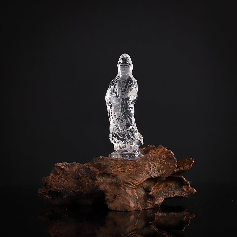 慈悲心安丨白水晶观音 摆件