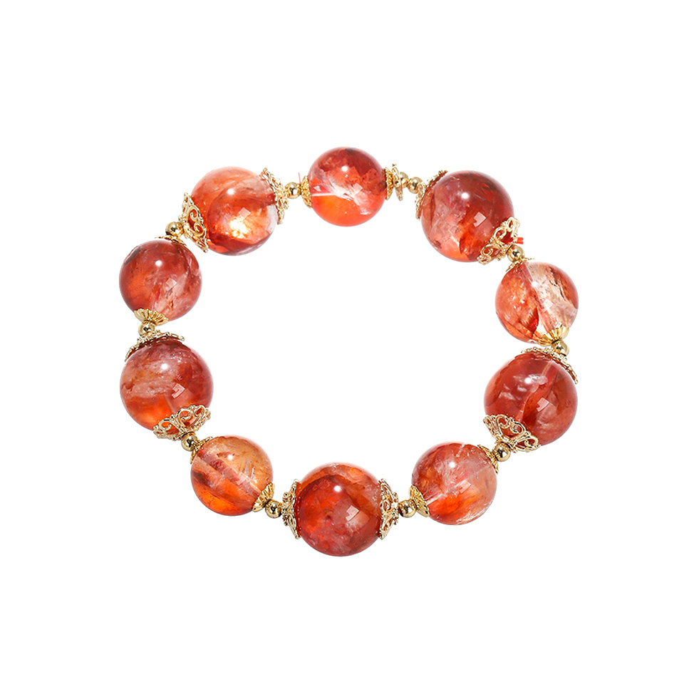 鸿运瑰宝丨牛血红胶花 手串