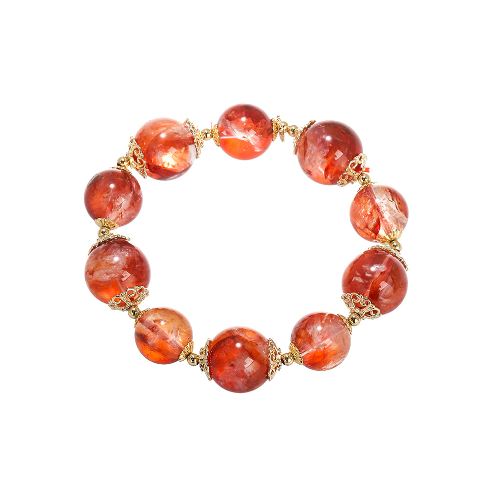 鸿运瑰宝丨牛血红胶花 手串