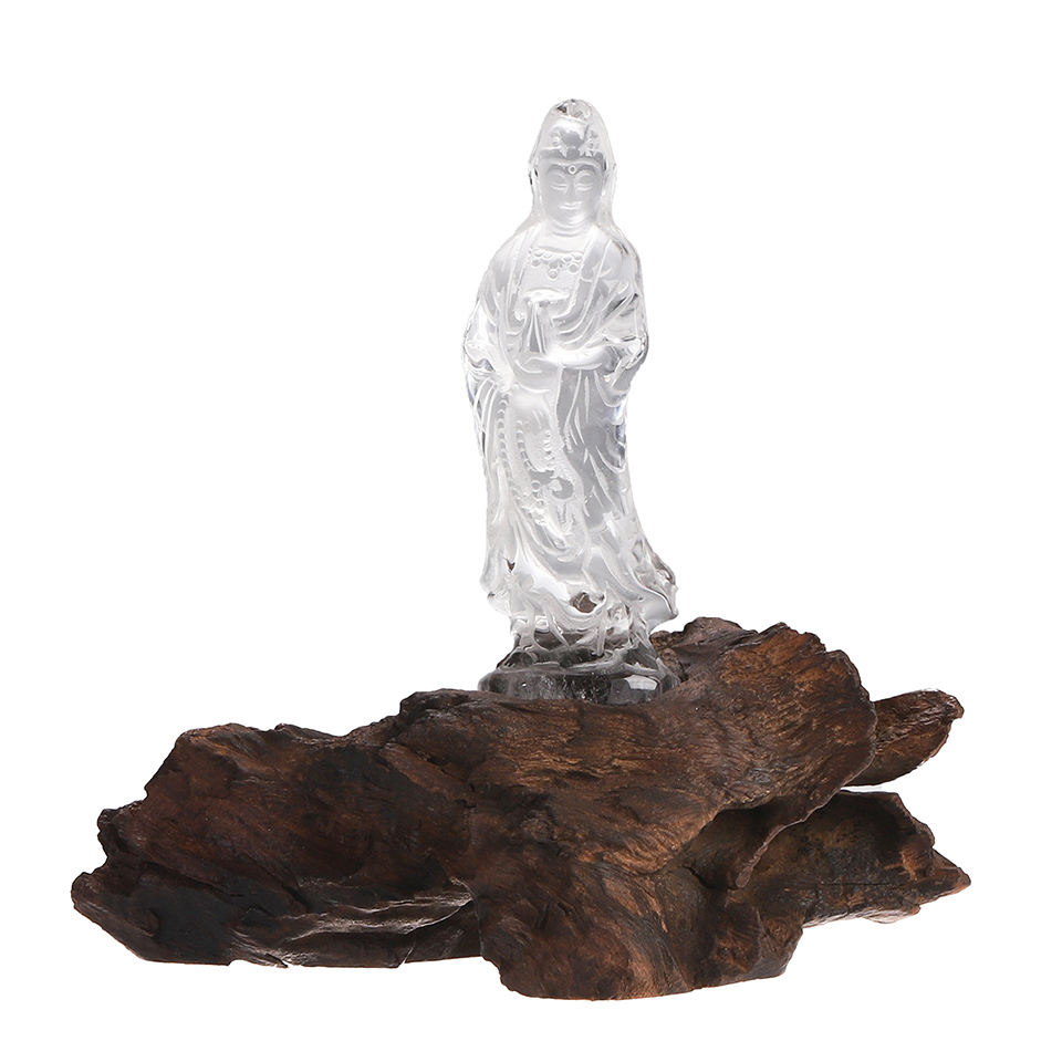 慈悲心安丨白水晶观音 摆件