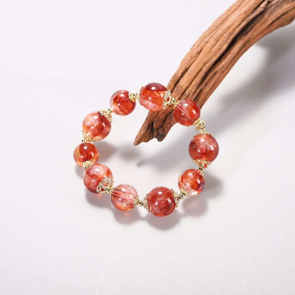 鸿运瑰宝丨牛血红胶花 手串