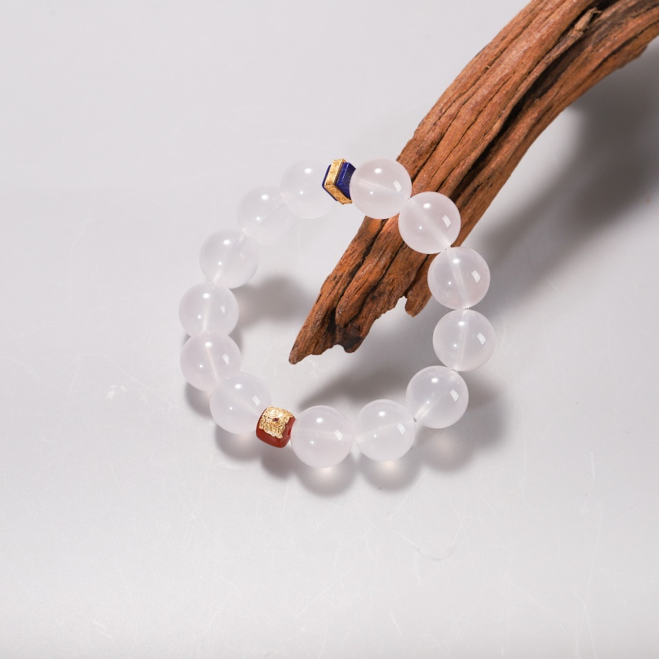 温润入心丨六芒星 奶白晶 设计款手串