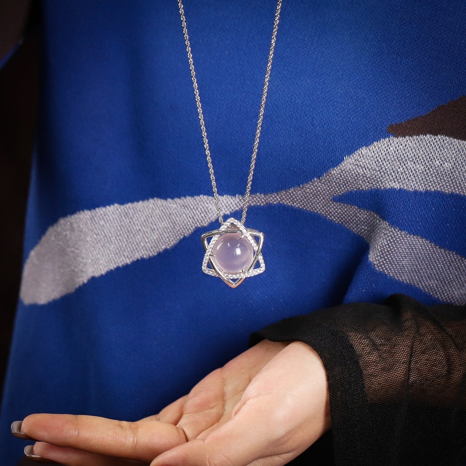 温柔星光丨六芒星粉晶 吊坠