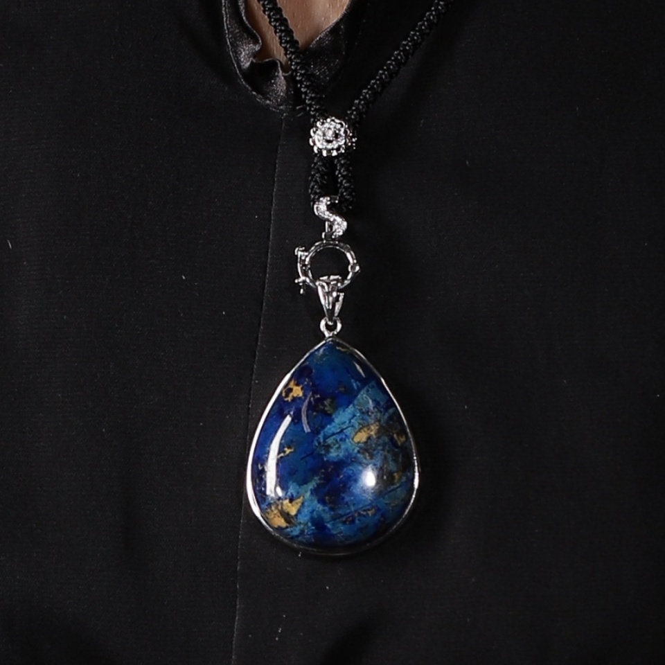 【愈】靛蓝链接丨蓝铜矿 吊坠