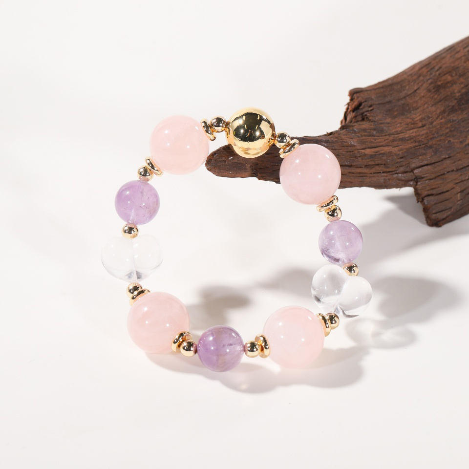 浪漫绮梦丨粉紫晶桃心设计款 手串