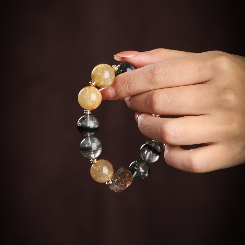 【富】乾坤聚宝丨绿幽灵发晶 手串