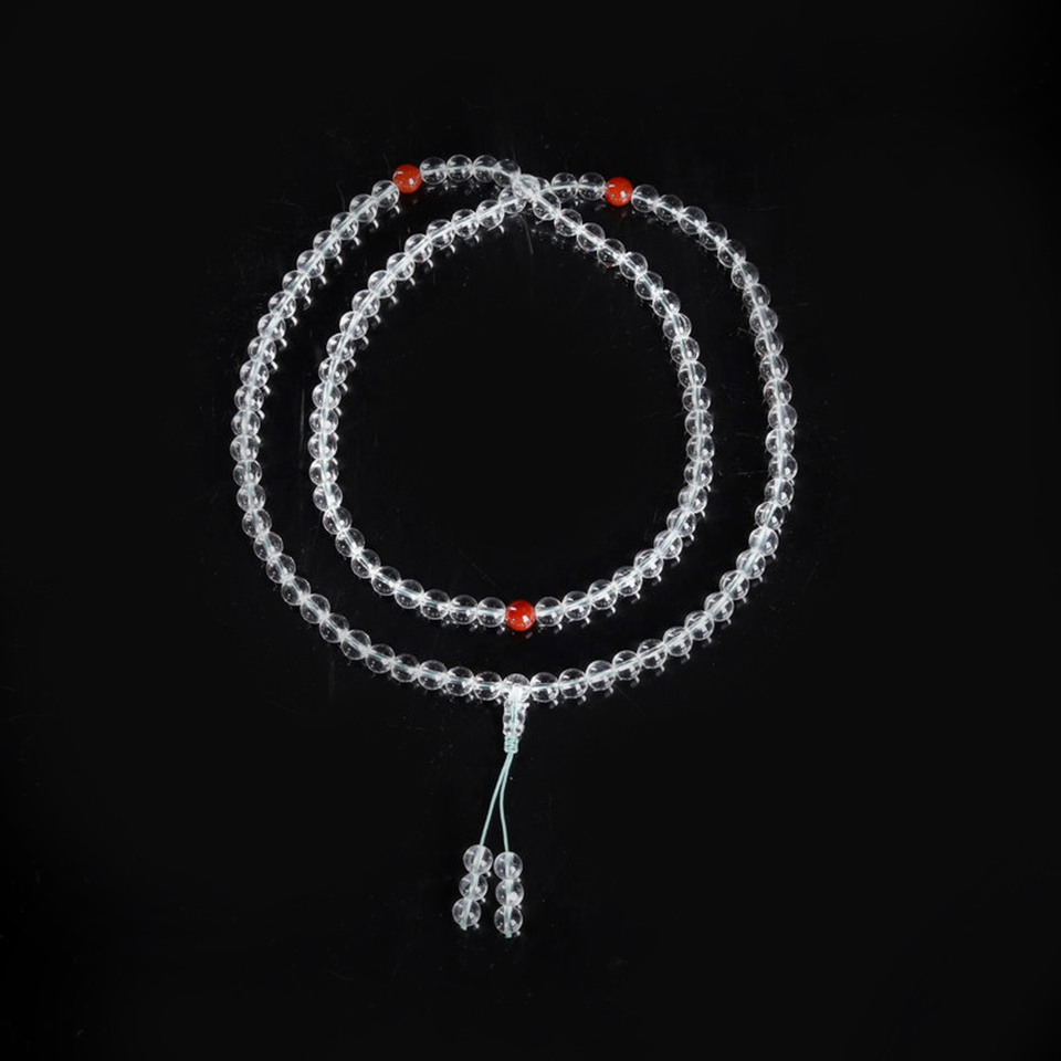 禅108｜白水晶南红佛珠｜项链 手链多用