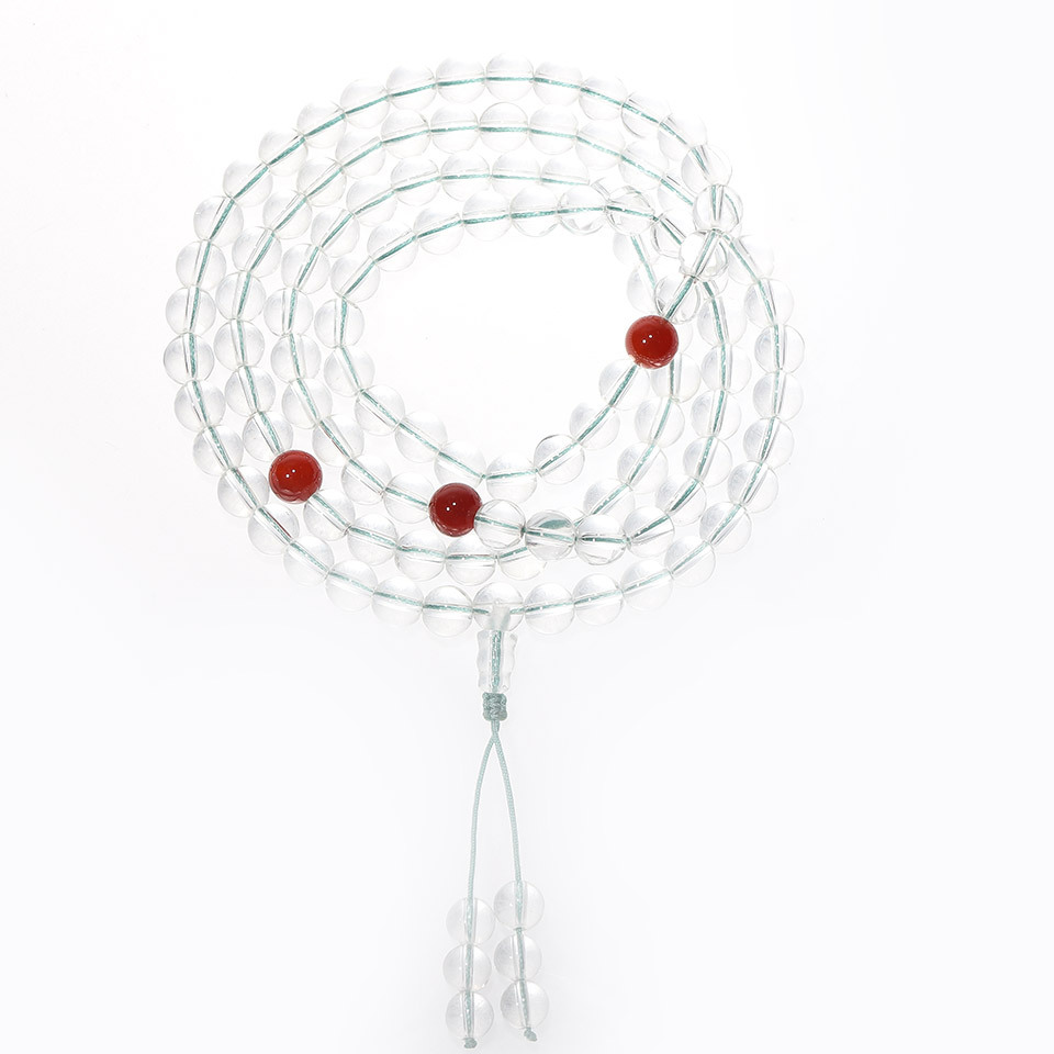 禅108｜白水晶南红佛珠｜项链 手链多用