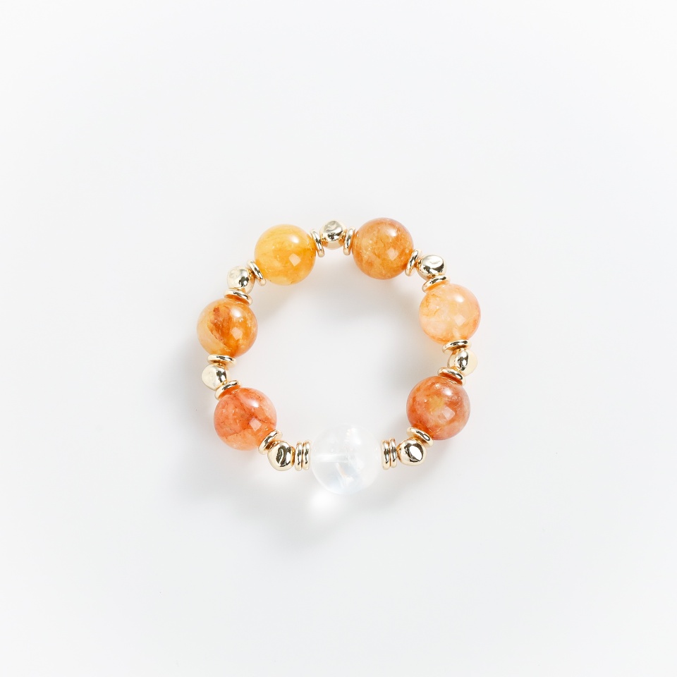 富足盈满丨黄金红胶花设计款 手串