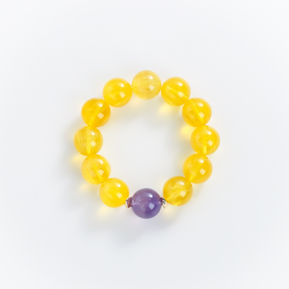 金光矜贵丨黄萤石设计款手串