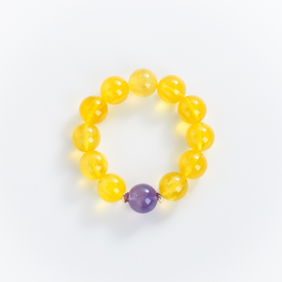 金光矜贵丨黄萤石设计款手串