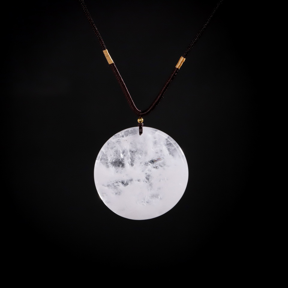 护心明镜丨 白幽灵圆牌吊坠