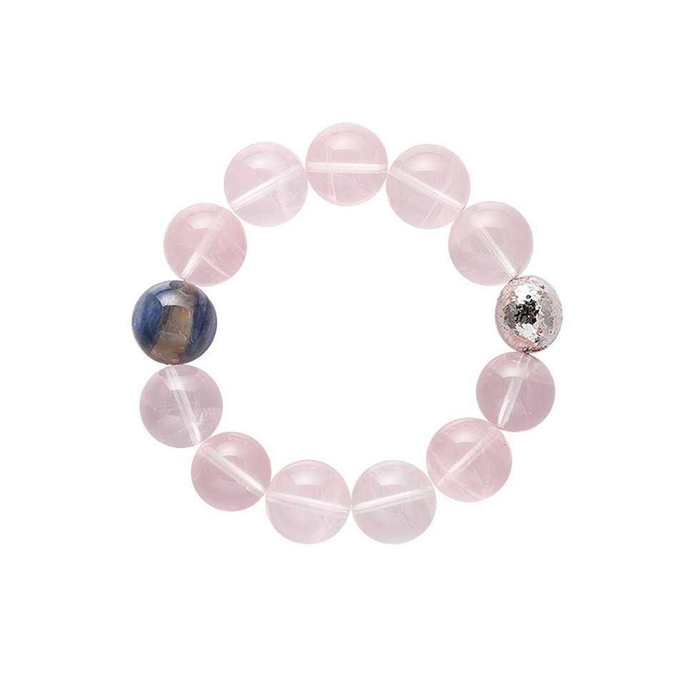 心轮圣殿｜ 六芒星光粉晶 手串