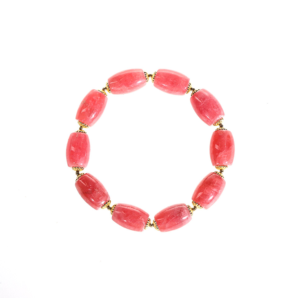 红韵圆融 · 爱润心田｜红纹石桶珠手链