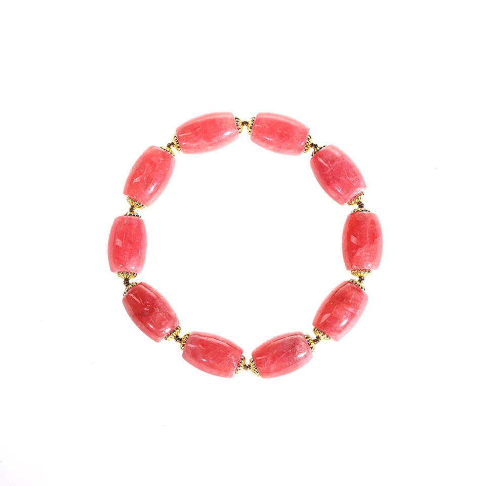 红韵圆融 · 爱润心田｜红纹石桶珠手链