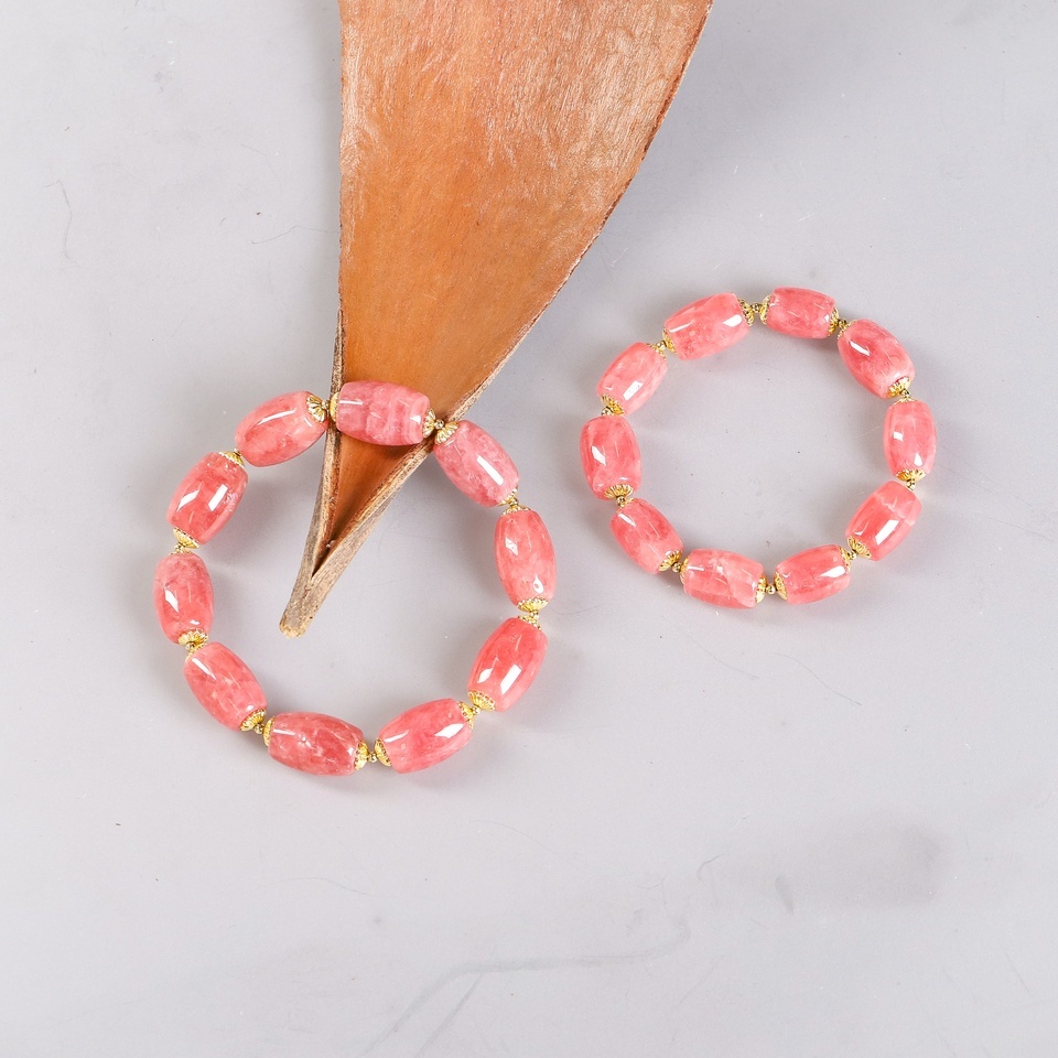 红韵圆融 · 爱润心田｜红纹石桶珠手链