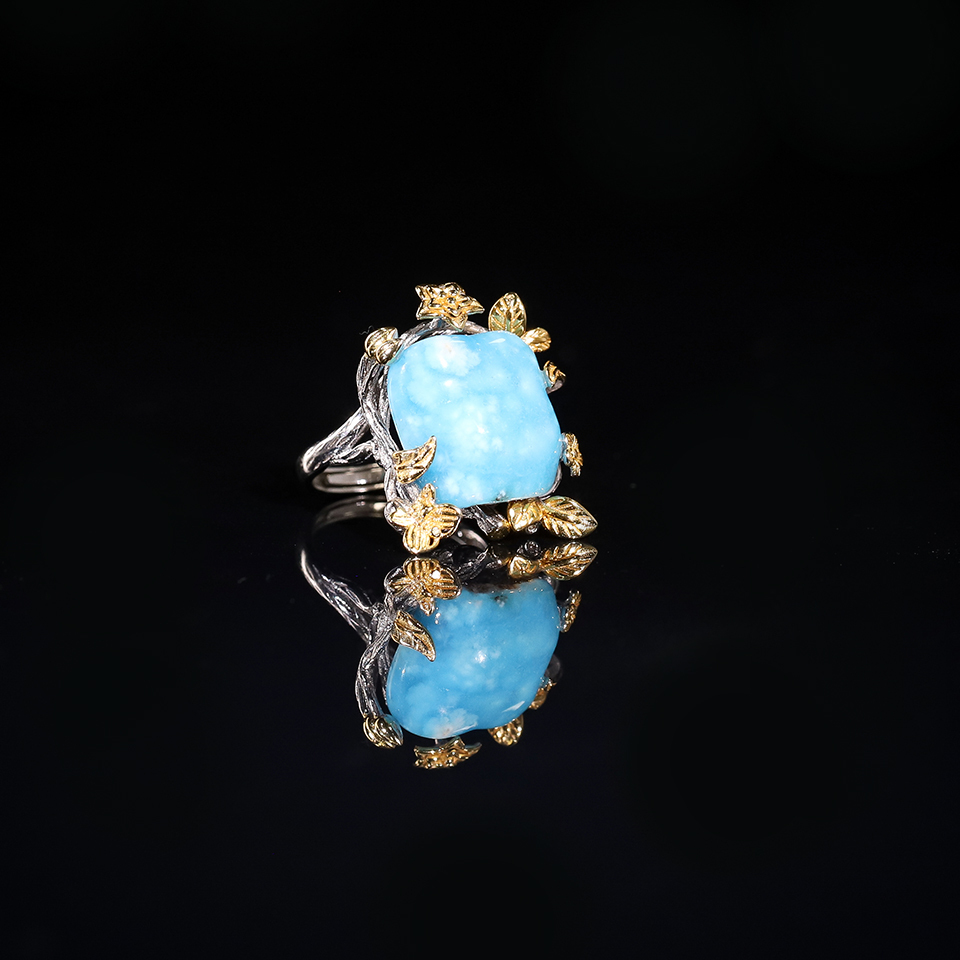 天然地质电池·双极能量场｜异极矿银镶戒指