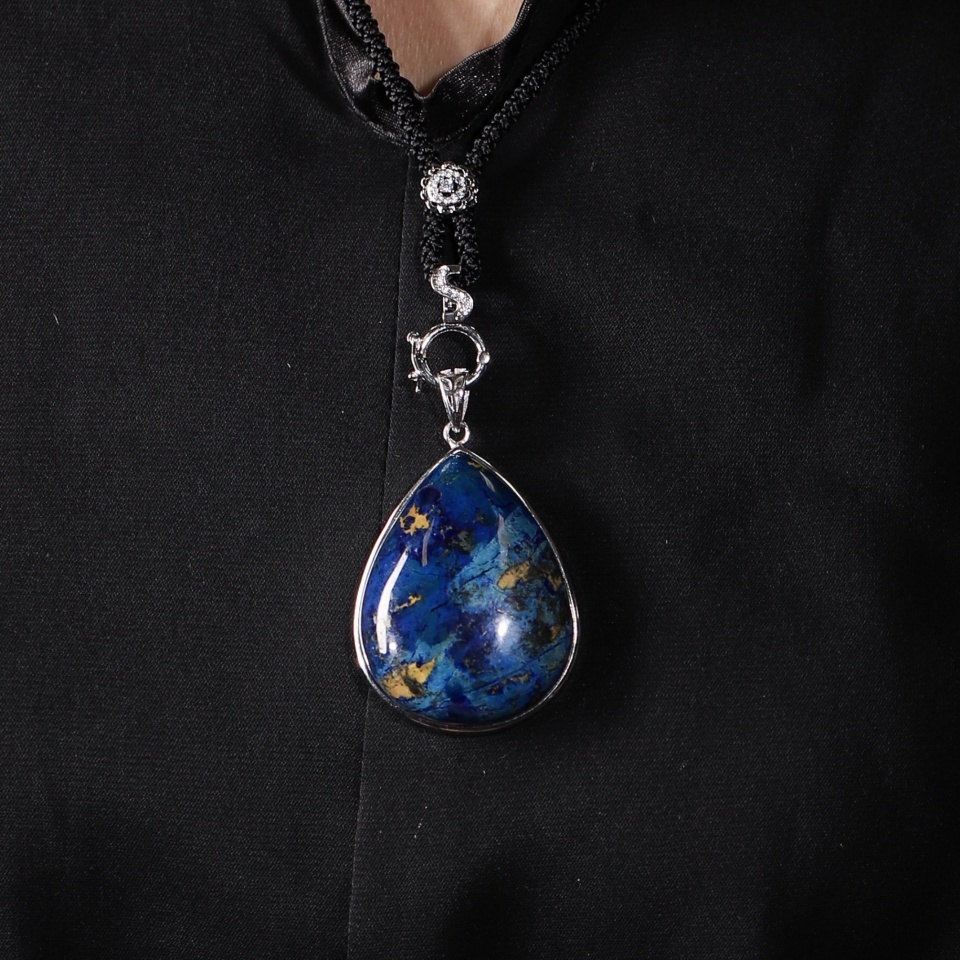 【愈】靛蓝链接丨蓝铜矿 吊坠