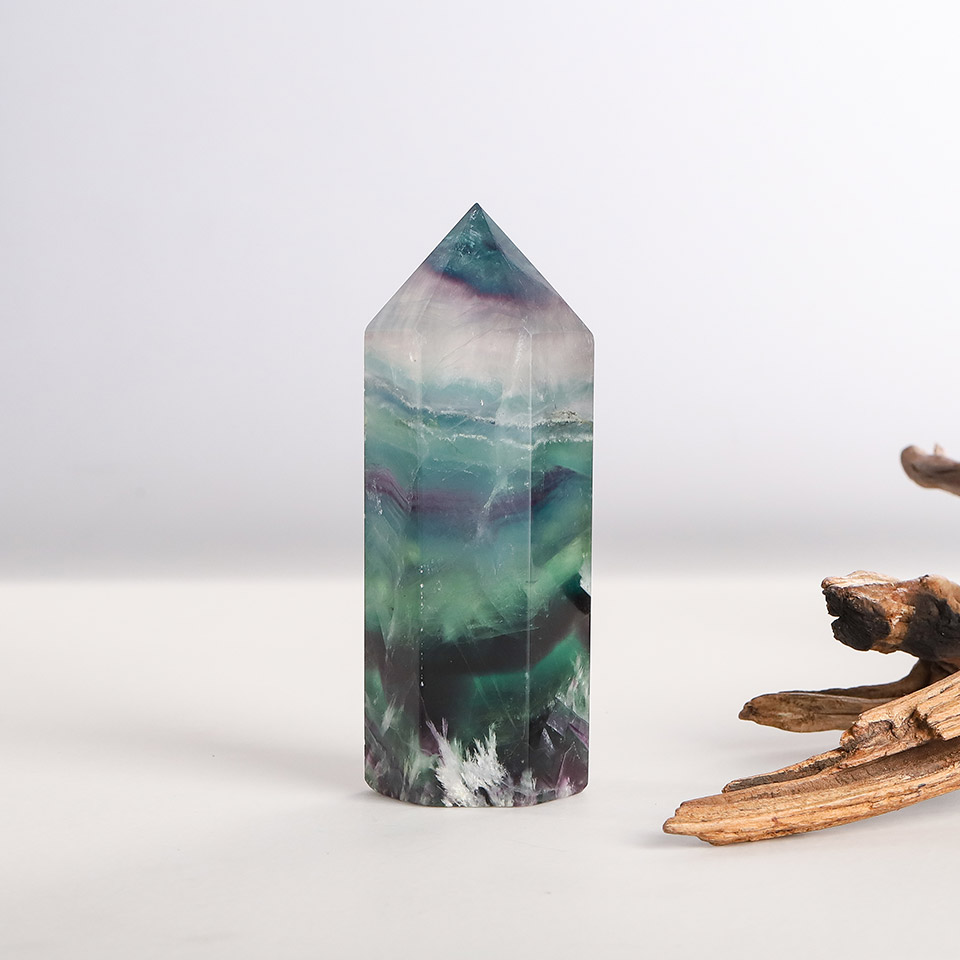 【家】千层幻彩·天才石｜萤石柱摆件