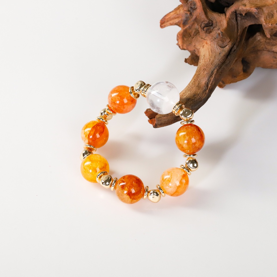 富足盈满丨黄金红胶花设计款 手串