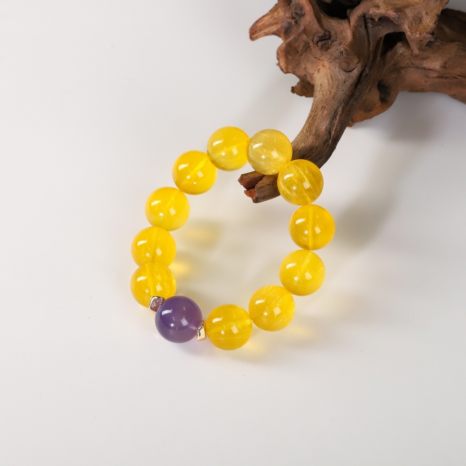 金光矜贵丨黄萤石设计款手串