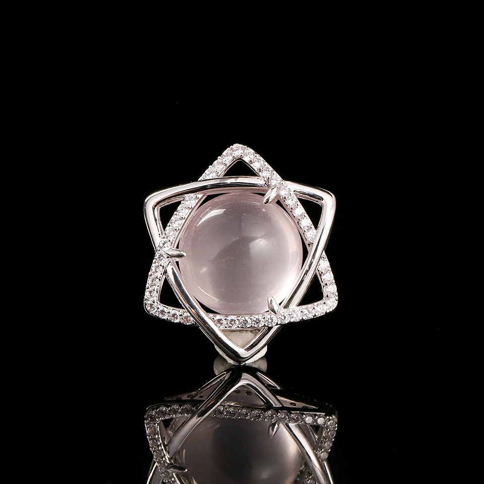 温柔星光丨六芒星粉晶 吊坠