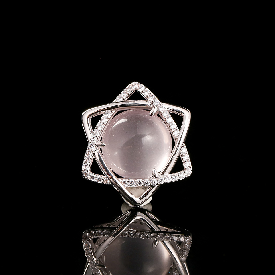 温柔星光丨六芒星粉晶 吊坠