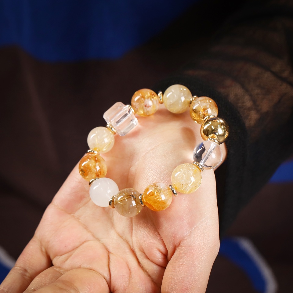 显化聚宝丨金发晶设计款 手串