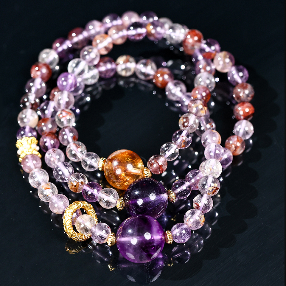 紫气东来｜紫幽灵 多圈手链