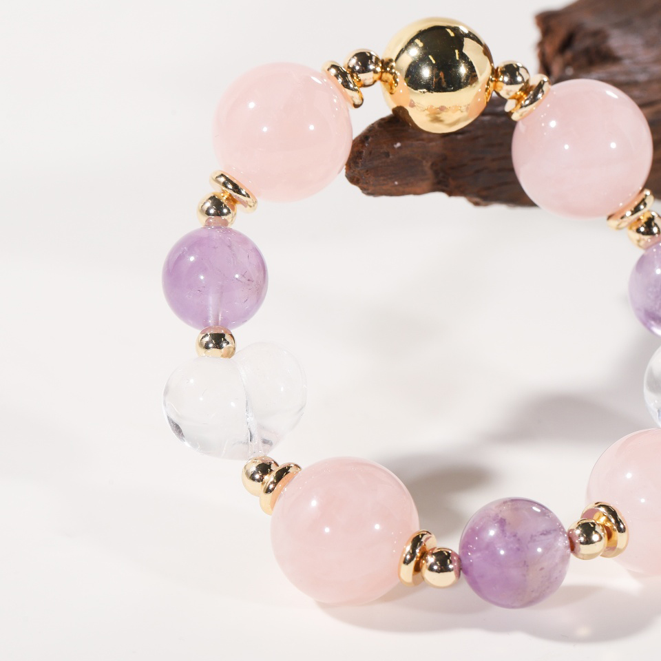 浪漫绮梦丨粉紫晶桃心设计款 手串
