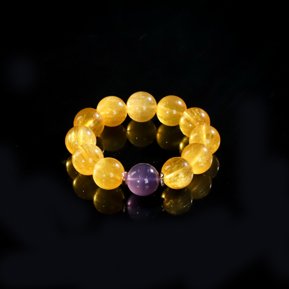 金光矜贵丨黄萤石设计款手串