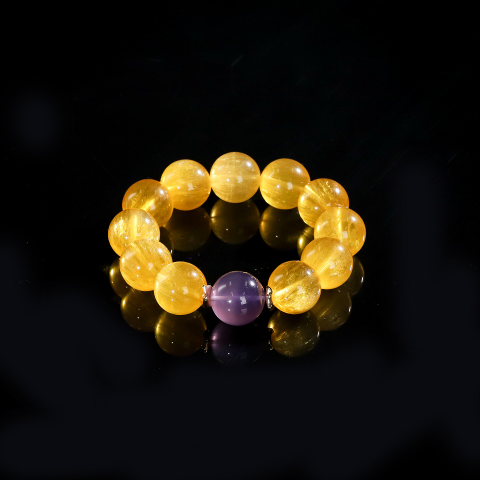 金光矜贵丨黄萤石设计款手串