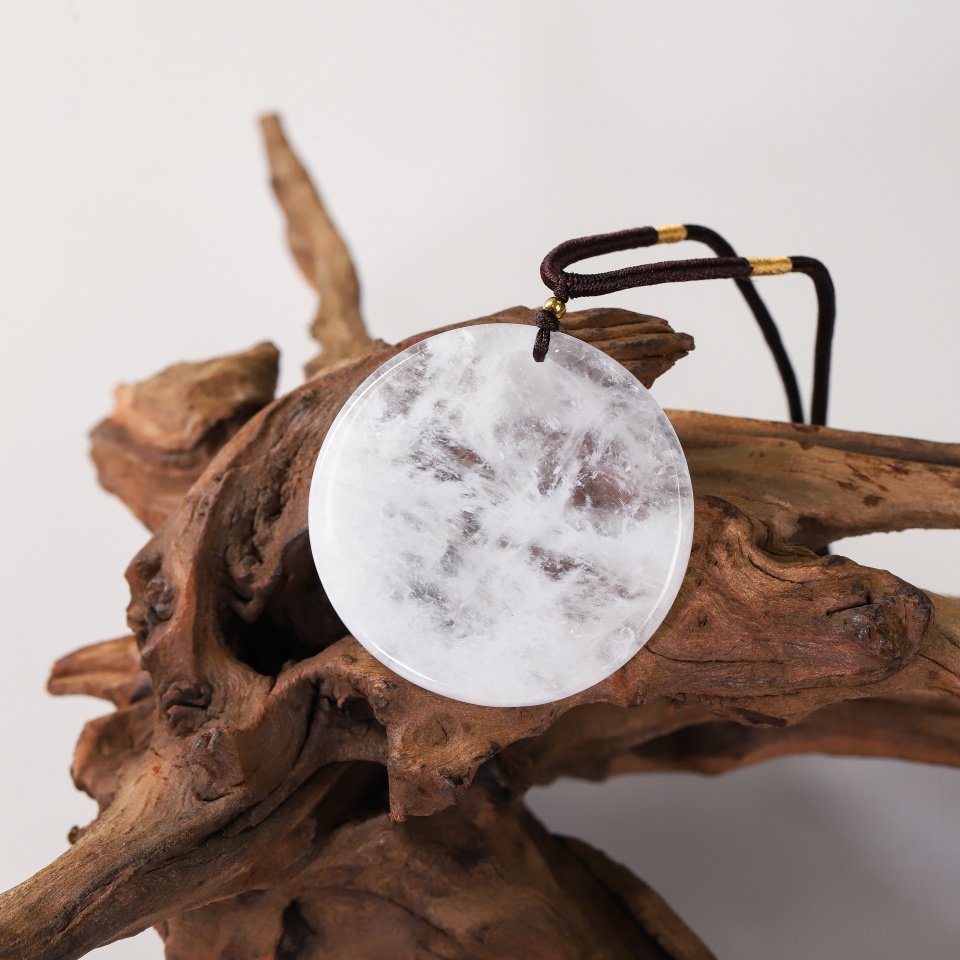 护心明镜丨 白幽灵圆牌吊坠