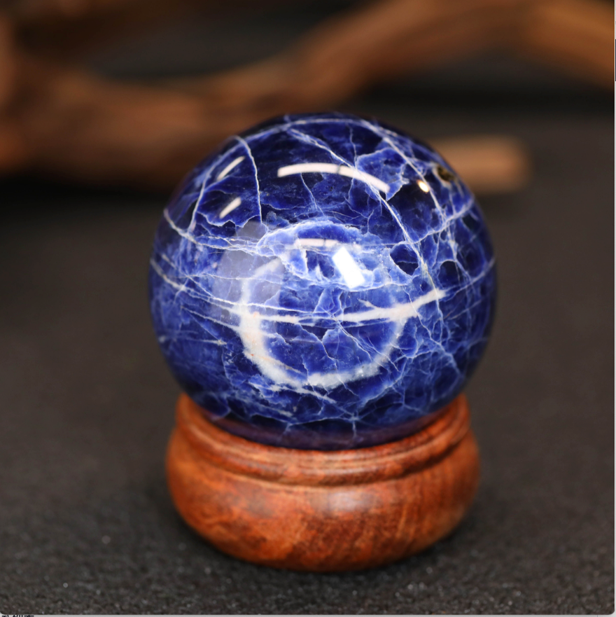 场域调频I靛蓝星球 觉知唤醒蓝纹石球 摆件[水晶课]