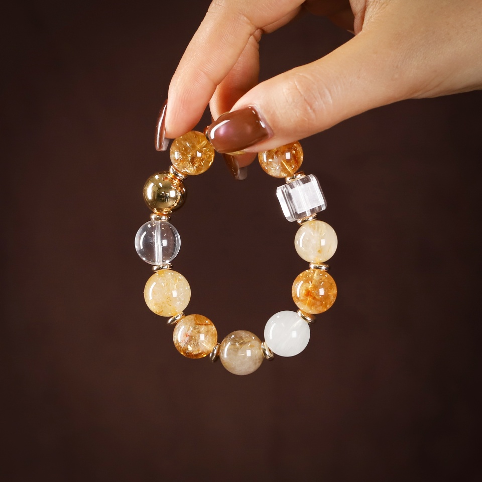 显化聚宝丨金发晶设计款 手串