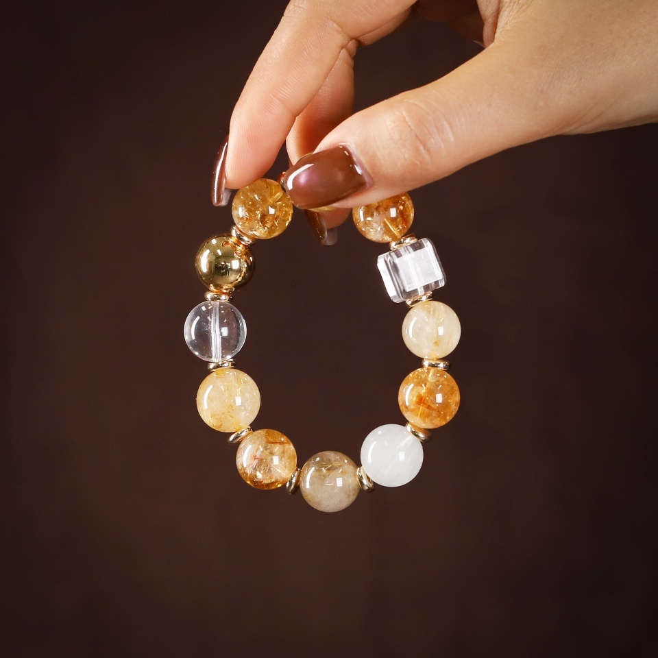 显化聚宝丨金发晶设计款 手串