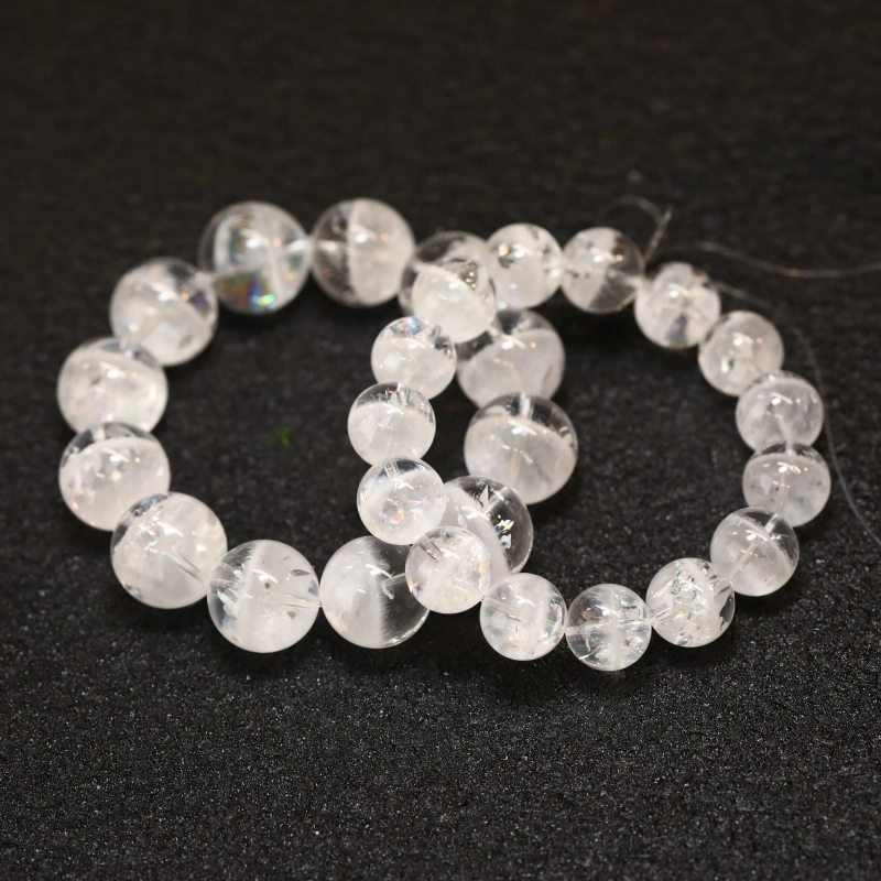 爆彩千层」聚宝盆 巴西白幽 灵彩虹光手串 【直播】