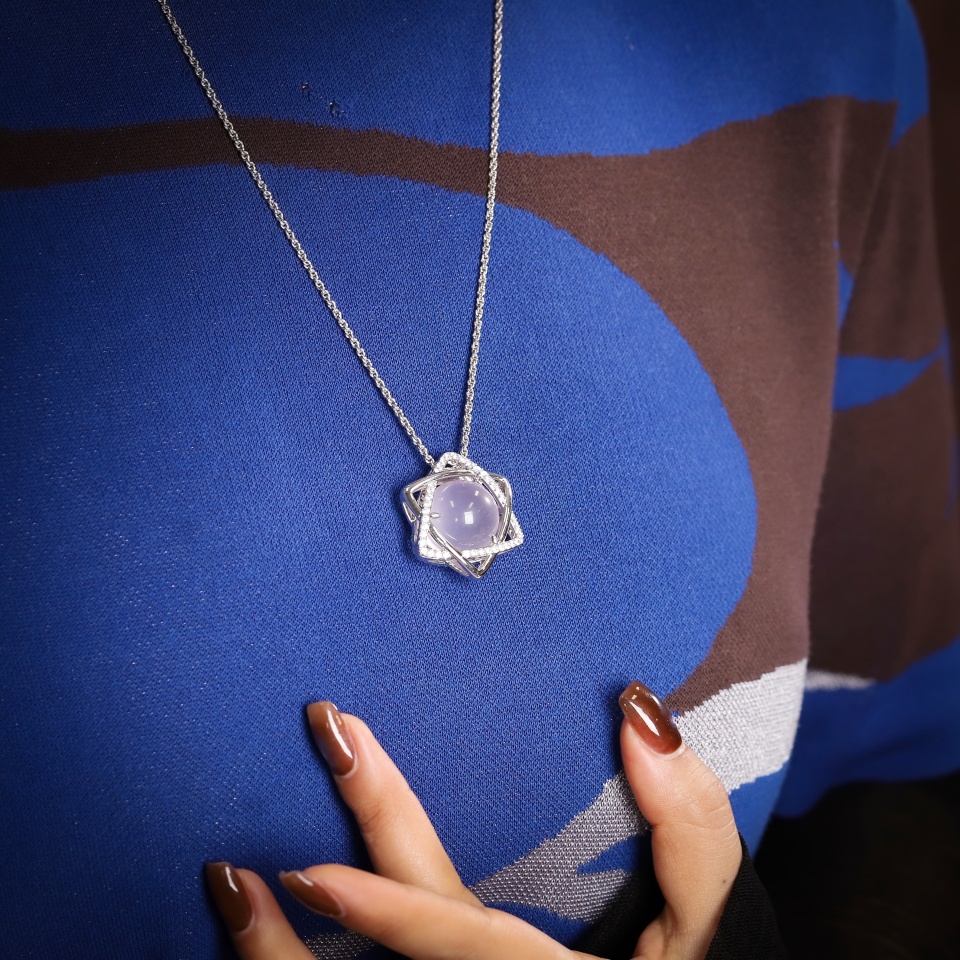 温柔星光丨六芒星粉晶 吊坠